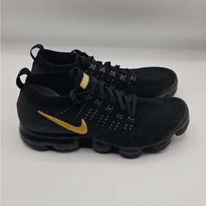 Nike Air Vapormax FlyKnit 2 Metallic Gold Black 2018 Womens Size 10.5 942843-012